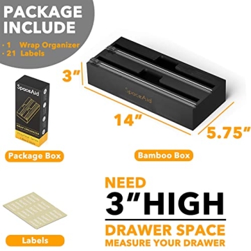 SpaceAid WrapNeat 2 in 1 Organizer for Kitchen Storage