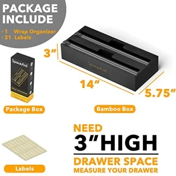 SpaceAid WrapNeat 2 in 1 Organizer for Kitchen Storage