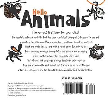 Hello Animals (Happy Fox Books) Baby's First Book, with High-Contrast Critters like a Rabbit, Bear, ...