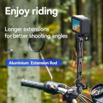 TELESIN Bike Motorcycle Handlebar Clamp Mount + Extension Rod + Phone Holder Accessories Bundle Kit, 360 Holder Clip Attachment Mounting for GoPro Max Hero13 12 Insta 360 Ace Pro2 DJI Action Accessory