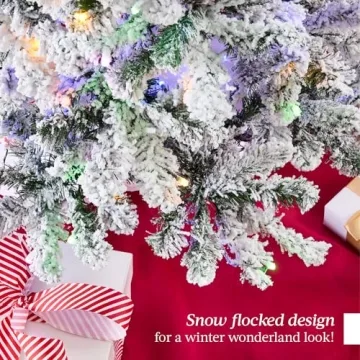 Elegant Flocked Pencil Christmas Tree with Lights