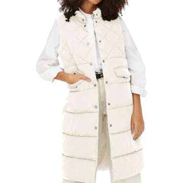 Tankaneo Women's Long Puffer Vest - Stylish Sleeveless Jacket for All Occasions