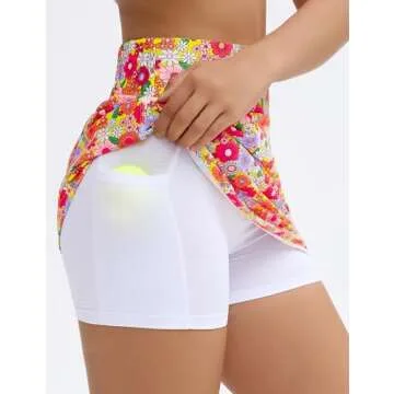 THE GYM PEOPLE Women's Golf Skort Tennis High Waist Lightweight Athletic Casual Skirts Built-in Shorts with 4 Pockets