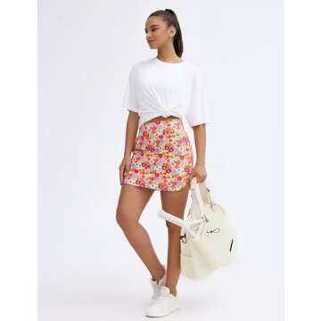 THE GYM PEOPLE Women's Golf Skort Tennis High Waist Lightweight Athletic Casual Skirts Built-in Shorts with 4 Pockets