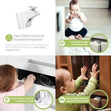 SKYLA HOMES Magnetic Cabinet Locks for Ultimate Child Safety