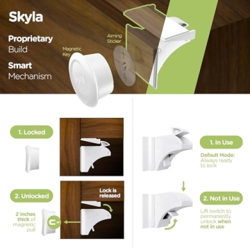 SKYLA HOMES Magnetic Cabinet Locks for Ultimate Child Safety
