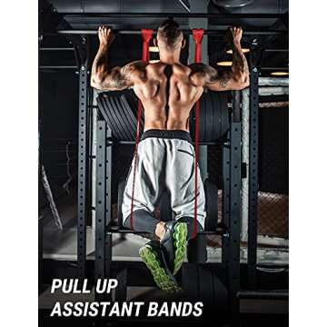 Pull Up Assistance Bands - Eackrola Resistance Bands Set of 6 Monster Heavy Duty Workout Exercise Stretch Fitness Bands for Body, Instruction Guide and Carry Bag Included