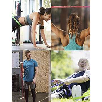 Pull Up Assistance Bands - Eackrola Resistance Bands Set of 6 Monster Heavy Duty Workout Exercise Stretch Fitness Bands for Body, Instruction Guide and Carry Bag Included