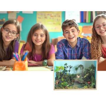 iLAND Large Wood Display Box for Diorama, Figure, Collectible, Miniature Also a Dollhouse Roombox, Unfinished 15.7“x 11”x11“, Quick-Build Without Screws or Glue, Dustproof & Smooth & Sturdy