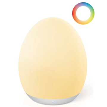 JolyWell Night Light for Kids, Egg Light for Nursery with 7 RGB Colors Changeable & Stepless Dimming...