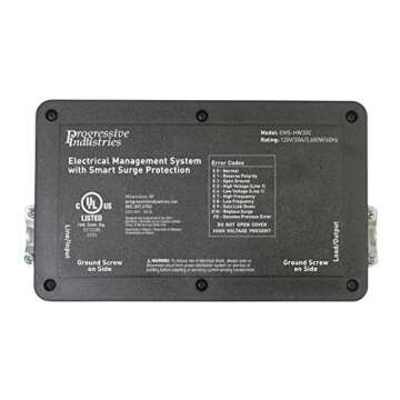 Progressive Industries 30 Amp Heavy Duty RV Surge Protector EMS — Whole House Surge Protection w/Integrated Display and Fault Detection — EMS-HW30C
