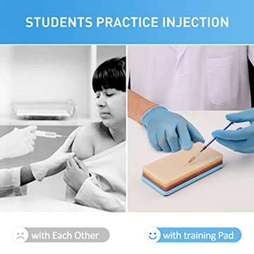 Ultrassist IV Practice Kit for Venipuncture Training, IV Start Kit Practice for Nursing Students, IV Injection Pad for Education Purposes Only