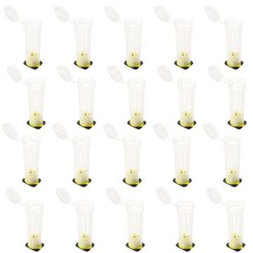 balacoo Queen Cage Queen Cell Protectors Multi Tool 20pcs Beekeeping Hair Roller Cages Holder Marker...