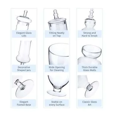 Elegant Set of 3 Decorative Apothecary Jars for Gift Giving