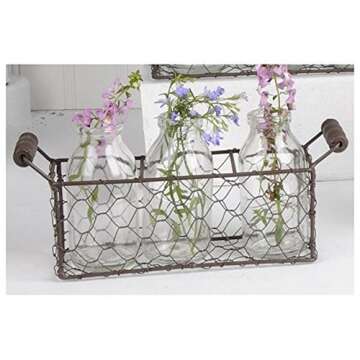 Stylish Blossom Bucket Decorative Metal Basket for Home