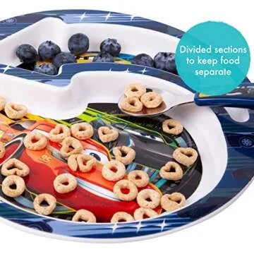 The First Years Disney/Pixar Cars Dinnerware Set - Toddler Plates and Toddler Utensils - 4 Count