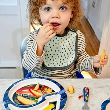 The First Years Disney/Pixar Cars Dinnerware Set - Toddler Plates and Toddler Utensils - 4 Count