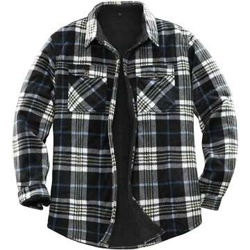 Men's Sherpa Lined Flannel Shirt Jacket - Ultimate Warmth!