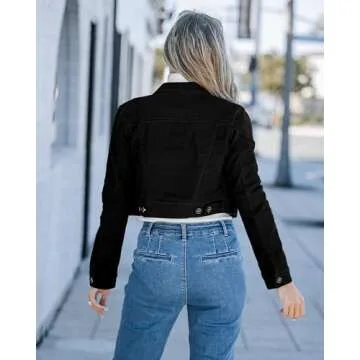 Luvamia Stylish Women's Cropped Denim Jacket