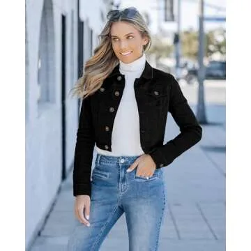 Luvamia Stylish Women's Cropped Denim Jacket