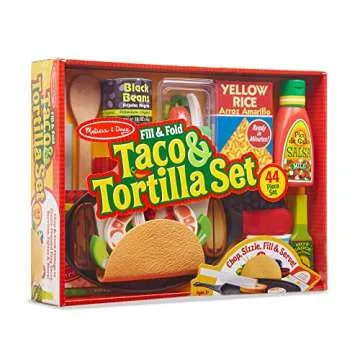Melissa & Doug Fill & Fold Taco & Tortilla Set | Kitchen Accessories | Role Play | Toys for 2 Year O...