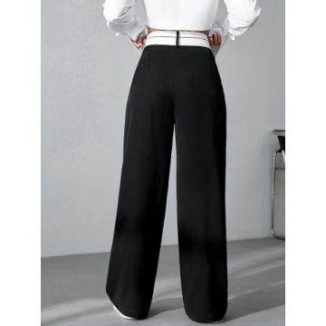 Stylish Verdusa Women's Color Block High Waist Trousers
