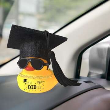 Adorable Mini Graduation Hat Rubber Duck - Playful Gift for All Ages!