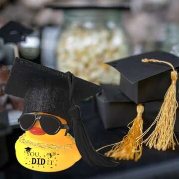 Car Dashboard Decor Graduation Hat Rubber Duck Gift