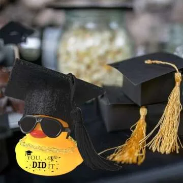 Car Dashboard Decor Graduation Hat Rubber Duck Gift