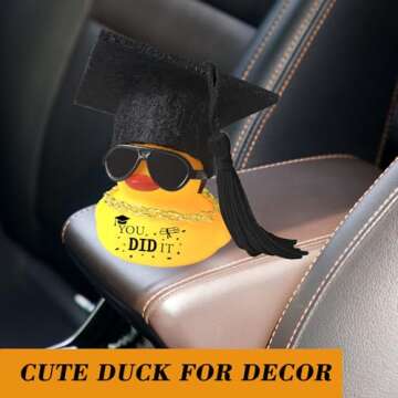 Car Dashboard Decor Graduation Hat Rubber Duck Gift