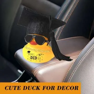 Car Dashboard Decor Graduation Hat Rubber Duck Gift