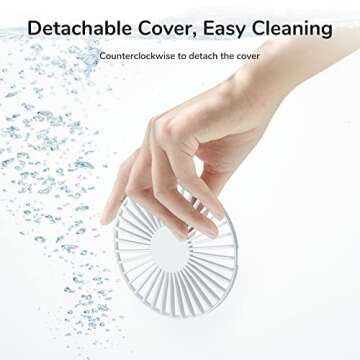 JISULIFE Handheld Fan with 30 Hours of Cooling, 6000mAh Battery, USB Rechargeable Portable Fan for Travel, Makeup, Concerts & Commute – Stay Cool Everywhere (White)