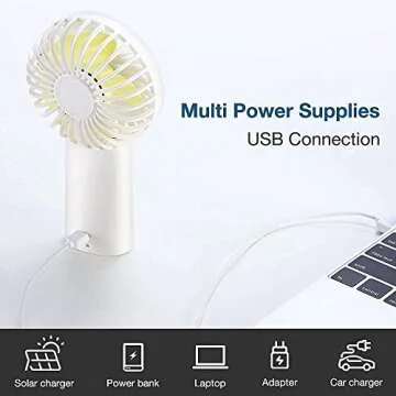 JISULIFE Handheld Fan with 30 Hours of Cooling, 6000mAh Battery, USB Rechargeable Portable Fan for Travel, Makeup, Concerts & Commute – Stay Cool Everywhere (White)