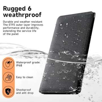 SOKIOVOLA [Upgraded] 28W Portable Solar Panel Foldable Solar Panel USB-A USB-C Ports Solar Panel Portable IP68 Waterproof Solar Phone Charger for Camping Hiking Outdoor Activities