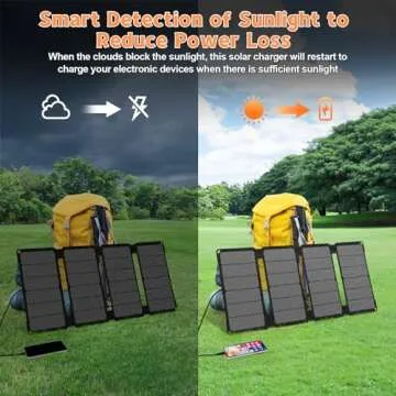SOKIOVOLA [Upgraded] 28W Portable Solar Panel Foldable Solar Panel USB-A USB-C Ports Solar Panel Portable IP68 Waterproof Solar Phone Charger for Camping Hiking Outdoor Activities