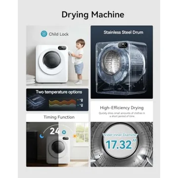 Compact Euhomy Portable Dryer for Small Spaces