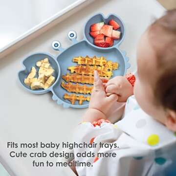 ROCCED Suction Plates for Baby - Silicone Plates with Utensils for Toddlers