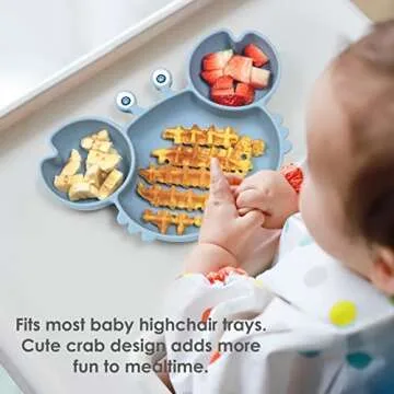 ROCCED Suction Plates for Baby - Silicone Plates with Utensils for Toddlers
