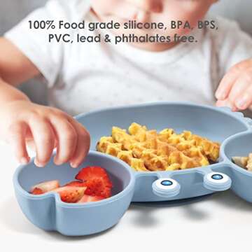 ROCCED Suction Plates for Baby - Safe Silicone Utensils