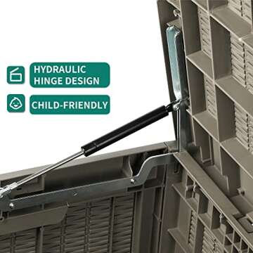 YITAHOME 100 Gallon Large Deck Box, Outdoor Resin Storage Boxes for Patio Furniture, Outdoor Cushion...