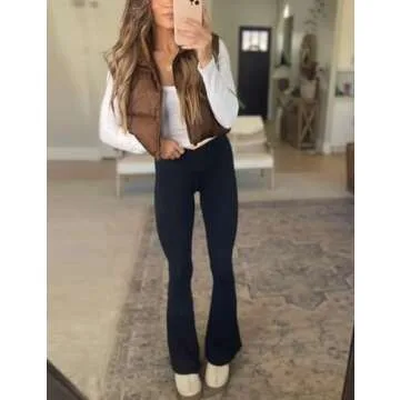 Gihuo Cropped Puffer Vest for Women - Stylish Warm Outerwear