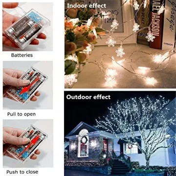 KAILEDI 40 LED Snowflake String Lights for Festive Decor