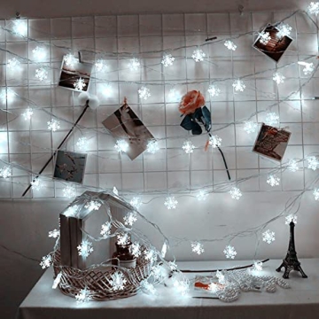 KAILEDI 40 LED Snowflake String Lights for Festive Decor