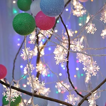 KAILEDI 40 LED Snowflake String Lights for Festive Decor