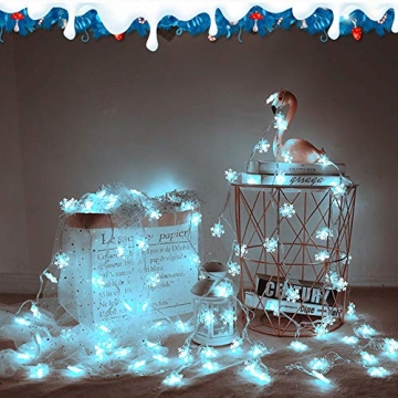 KAILEDI 40 LED Snowflake String Lights for Festive Decor