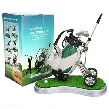10L0L Golf Gifts for Men Golf Pen Holder Stocking Stuffers for Golfers Funny Gifts Unique Office Supplies Desk Decor, Gift for Birthday Christmas Golf Tournament for Boss Dad Husband Golf Lovers