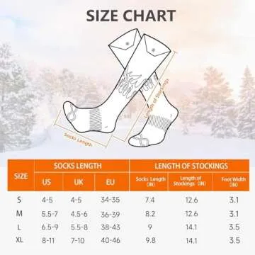 Heated Socks, Rechargeable Heated Socks Women Kids, Battery Powered Socks Electric Socks Foot Warmer with APP Control for Winter Hunting Skiing Hiking (L)