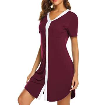 Ekouaer Nursing Sleepshirt for Mothers - Comfortable Nightgown