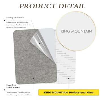 KING MOUNTAIN Fine Linen Repair Patches, Self-Adhesive Linen Fabric Patches, 8X11 inch 2 PCS, Multi ...