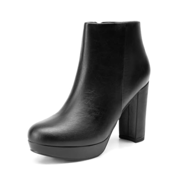 DREAM PAIRS Stylish Women's High Heel Ankle Boots - Chunky Platform Booties